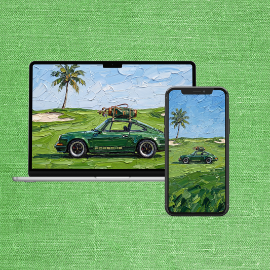 Green Porsche - Impasto wallpaper